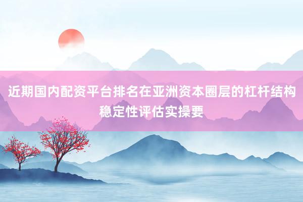 近期国内配资平台排名在亚洲资本圈层的杠杆结构稳定性评估实操要