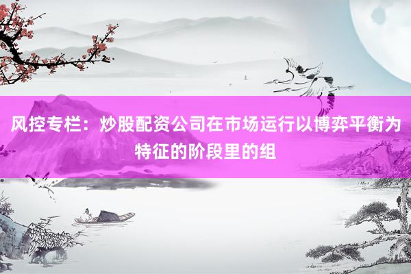 风控专栏：炒股配资公司在市场运行以博弈平衡为特征的阶段里的组