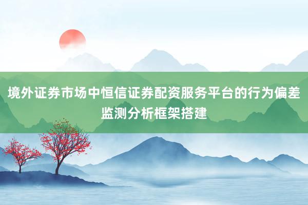 境外证券市场中恒信证券配资服务平台的行为偏差监测分析框架搭建