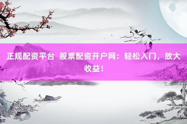 正规配资平台  股票配资开户网：轻松入门，放大收益！