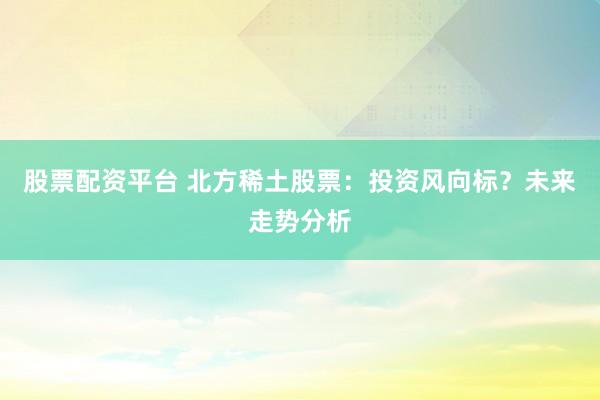 股票配资平台 北方稀土股票：投资风向标？未来走势分析